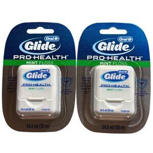 2x Old Version Oral-B Glide Pro Health Dental Floss Original Mint 54 Yards Each